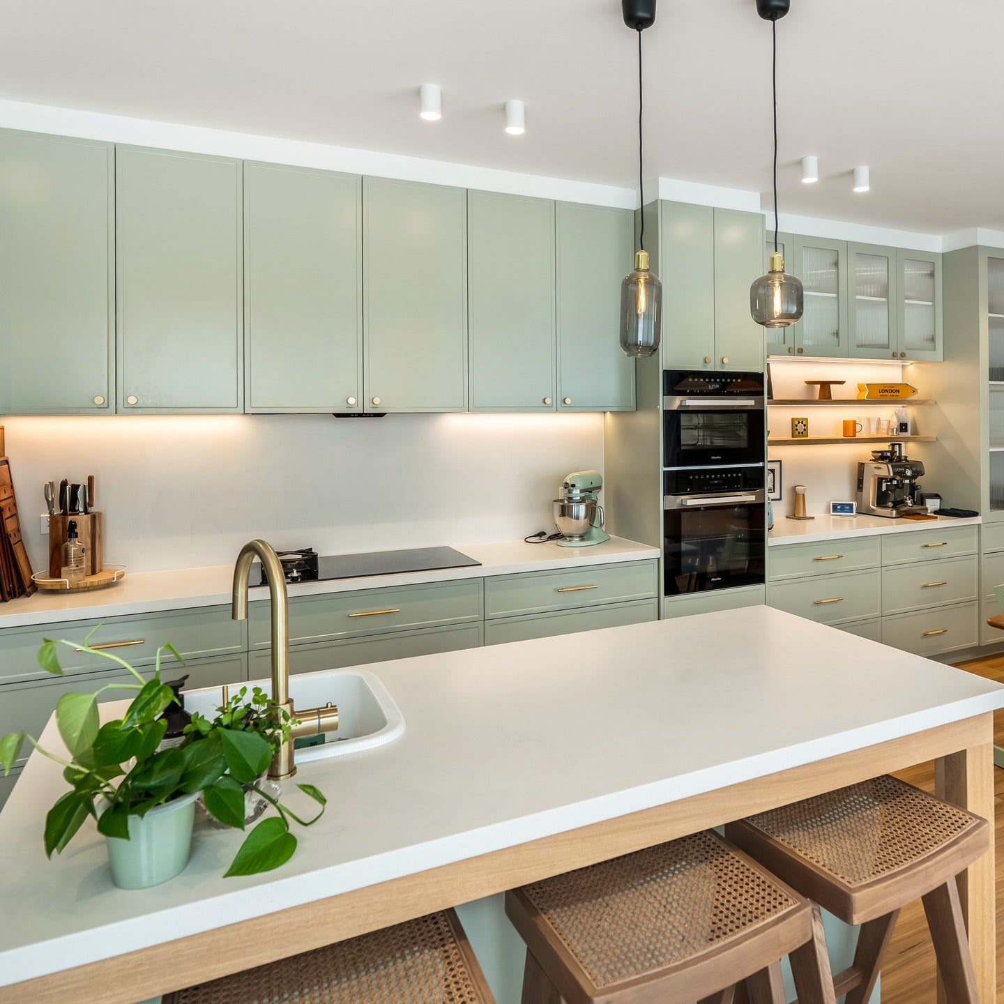Kitchen renovation with Brushed Brass Gold tap